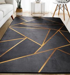 Carpets Geometric Carpet For Living Room Velvet Rug Kids Bedroom Bedside Rugs Soft Square Fluffy Home Sofa Table Decor Mat5644450