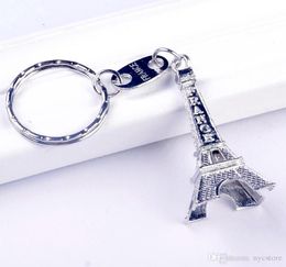 Vintage Eiffel Tower Keychain stamped Paris France Tower pendant key ring gifts Fashion key chain Gold Sliver Bronze8824918