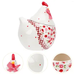 Party Decoration Ceramic Jewlery Hen Shaped Food Storage Jar Chicken Biscuit Treat Christmas Canister Farmhouse Fresh