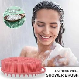 Bath Tools Accessories Silicone 2-in-1 soft shampoo shower brush massage cleaning brush shower brush Q240430