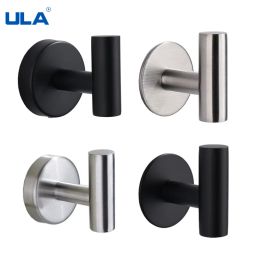 Set ULA Robe Hook Black Wall Hooks Towel Hook for Bathroom Stainless Steel Coat Hook Rustproof Hook Hanger for Kitchen Hardware