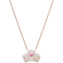 neckless for woman Swarovskis Jewelry Matching Heart Crown Necklace Female Swarovski Element Crystal Flexible Clavicle Chain Female