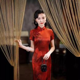 Ethnic Clothing High Quality Real Silk Qipao Cheongsam Top Skirt Everyday Style Hanfu High-End Wear Evening Dress Women