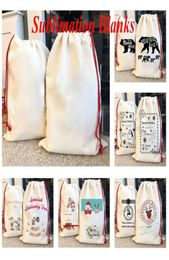 Sublimation Blank Santa Sacks DIY Personalized Drawstring Bag Christmas Gift Bags Pocket Heat Transfer New year sxjul1064919106159217