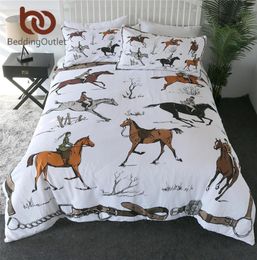 BeddingOutlet Animals Duvet Cover Set King Equestrian Bedspread England Tradition Horse Riding Bedding Set Sports Bed Clothes 20115398881