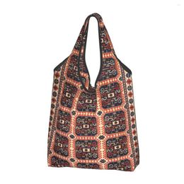 Storage Bags Turkish Kilim Antique Ethnic Tribal Style Grocery Shopping Shopper Tote Shoulder Bag Portable Bohemian Geometric Handbag