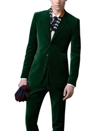 Men's Suits Suit Slim Fit 2 Pieces Velvet Party Two Buttons Dinner Jacket & Pants