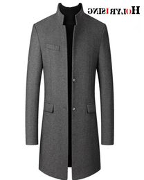 Men039s Wool Blends Winter Men Jacket Highquality Thick Coat Casual Woollen Pea Male Trench Overcoat 1901852492148