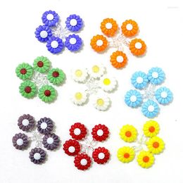 Decorative Figurines 10Pcs Lovely Glass Small Daisy Sun Flower Charms Pendants For DIY Girls Earrings Women Sweet Fashion Jewellery Making