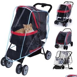 Cat Beds & Furniture Pet Cart Dog Carrier Stroller Er Puppy Rain For Accessories1 Drop Delivery Home Garden Supplies Dhtg5