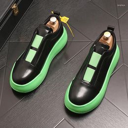 Casual Shoes British Designer Mens White Black Comfort Fashion Round Toe Hook Loop Male High Top Lesiure Platform Zapatos 38-43