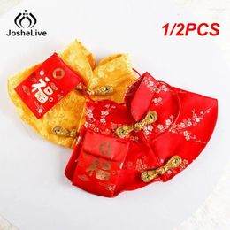 Cat Costumes 1/2PCS Pet Dog Costume Chinese Style Suit Spring Festival Cape Neck Red Envelope Christmas Year Collar Bow Tie