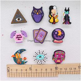 Jewellery Moq 20Pcs Pvc Queen Owl Crystal Ball Moon Eye Card Shoe Charms Sandals Shoes Decoration Hole Slipper Accessories Ornaments Dro Dhp0I