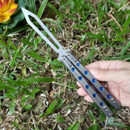 Theone BM51 V6 Butterfly Training Trainer Knife Titanium Handle D2 Blade Bushing System Jilt Free-swinging Pocket EDC Knives