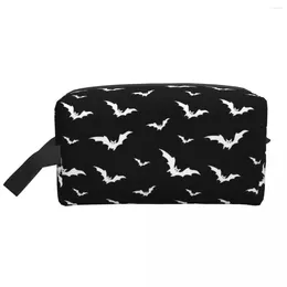 Storage Bags Custom Bats Halloween Goth Occult Witch Toiletry Bag For Women Cosmetic Makeup Organizer Lady Beauty Dopp Kit Box