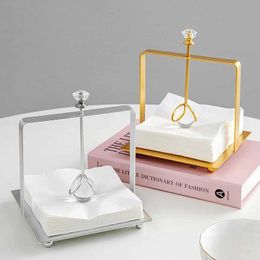 Decorative Objects Figurines Home Decor Creative Metal Ornament Modern Style Living Room Table Decoration Light Luxury Napkin Holder Kitchen Storage Gifts T24050