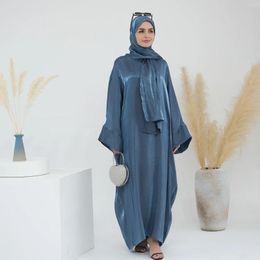 Ethnic Clothing Marocain Kaftan Shiny Abaya Women Muslim Dress Shimmer Robe Hooded Party Gown Eid Djellaba Hijab Scarf Abayas Jalabiya Dubai