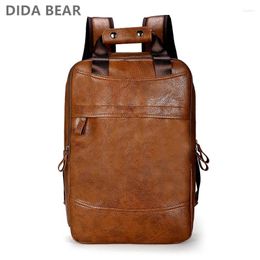 Backpack 16.5inch Rucksack Men PU Leather Bagpack Large Laptop Backpacks Male Mochilas Casual Schoolbag For Teenagers Boys