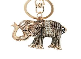 Charm Pendant Lucky Mascot Vintage Elephant Keychain Bling Keyring Bag Purse Buckle Car Keys Holder Jewelry Gift For Women8550471