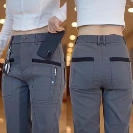 Men's Pants Streetwear Black Grey Casual Design High Waist Fashion Large Pockets Loose Straight Elastic Trousers Male