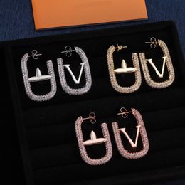 Flowers Letter Earrings Charm earrings designer silver letter earrings for Woman 925 silver needle earrings