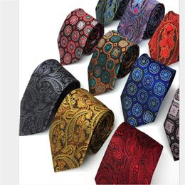 2021 Fashion Neckties Classic Men's Stripe Yellow Navy Blue Wedding Ties Jacquard Woven 100% Silk Men Solid Tie Polka Dots Neck Ties 2260