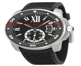 Top Quality Luxury Wristwatch Calibre de Black Dial Rubber Men039s Watch 42mm Automatic Mens Watch Watches1416301