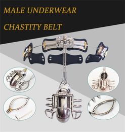 Devices Design Stainless Steel Male Underwear Belt Cages Cock Cage Penis Lock Adult Game9790389