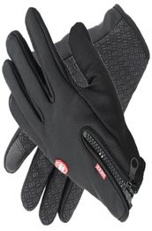 Windstopers Gloves Anti Slip Windproof Thermal Warm Touchscreen Glove Breathable Tacticos Winter Men Women Black Zipper Gloves8085287