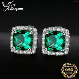 Stud Earrings JewelryPalace Created Nano Emerald 925 Sterling Silver For Women Gemstones Korean Earings Fashion Jewelry