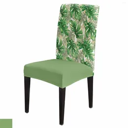 Chair Covers Summer Tropical Palm Leaves Dining Spandex Stretch Seat Cover For Wedding Kitchen Banquet Party Case