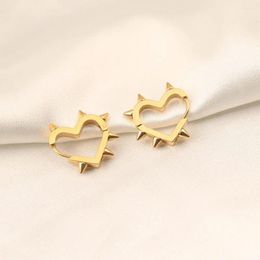 Stud Earrings Y2K Goth Heart Sweet Gothic Korean Style Punk Spike Rivet Ear Buckle Sliver Rock Men