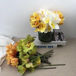 Decorative Flowers Simulation Whelan Bouquet Fake Garden Balcony Artificial Yellow Whelans 3D Printed Flower El Decoration