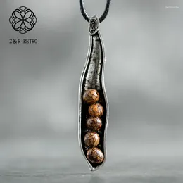 Pendant Necklaces Korean Fashion Peas Pattern Suspension Necklace Chains Wooden Bead Statement Friends Decoration Pendants Trending Products