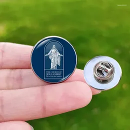 Brooches Jesus Pin Stainless Steel Badge Mormon Church Poster Exquisite Glass Cabochon Brooch Souvenirs