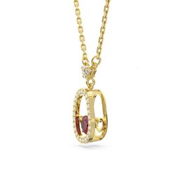 sister neckless for woman Swarovskis Jewelry Matching Version Beating Heart Acacia Bean Necklace Female Swarovski Element Crystal Red Bean Collarbone Chain