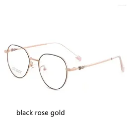 Sunglasses Frames 49mm Small Round Pure Titanium Myopia Glasses Spectacles Come With Clear Lenses Prescription Eyeglass Frame 89020