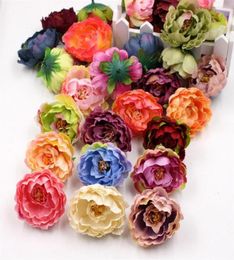 50pcsBag High Quality Silk Artificial Fake Flower Decoration Peony Flower Head Simulation DIY Wedding Family Party Decoration Flo3388374