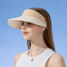 Cycling Caps Extended Brim Sun Hat Trendy Anti-UV Foldable Seaside Beach Cap Elastic Band Twin Colors Empty Top