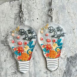 Dangle Earrings Paint Brush Teacher Apple Book Pencil Coffee Cup Light Bulb Print Acrylic Jewelry Student Gift