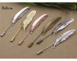 BoYuTe 20Pcs 5 Colours Plated Vintage Style Brooch Base Fashion Diy Jewerly Findings Feather Brooch Pins3576837