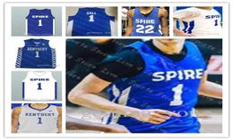 Kentucky Wildcats College Basketball Jerseys Men Spire Institute 1 LaMelo Ball High School Stitched Size S-3XL High Quality White Blue4664179