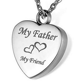 Whole engraving of the father heartshaped bottle of the ashes of the jar urn cremation necklace funeral Jewellery memorial pend4439065