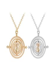 24 PcsLot Selling 28 cm Diameter Time Turner Necklace Movie Jewellery Rotating Hourglass Pendant Bulk Whole 2202281944709