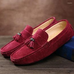 Casual Shoes Spring Fashion Tassel Loafers Mens Suede Luxury Designer Comfortable Slip-on Moccasin All-match