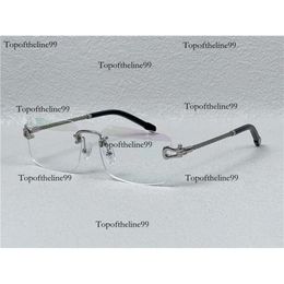 Selling vintage optical rimless lens braided and chain buckle temple glasses business fashion avant-garde decorative eyewear 8418 Original edition