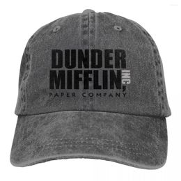 Ball Caps Vintage Dunder-Mifflin-Logo The Office Tv Show Baseball Cap For Men Women Distressed Washed Snapback Outdoor Hat