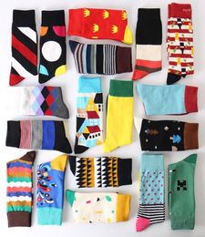 Men039s Socks Summer Fashion Mens Cotton Colorful Striped Jacquard Art Hit Color Dot Long Men39s Dress Sock7704114