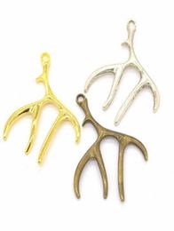 Bulk 100pcslot Deer Antler Charms Pendant 5141MM good for DIY craft Jewellery making 3 colors4512054