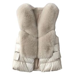 Fur Vest Women's Short Down Feather Imitation Slim Temperament Jacket Autumn And Winter Fashion Amatch 2111202843074